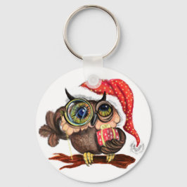 Cute Baby Uggla i julklapp och gåva - Roligt Nyckelring