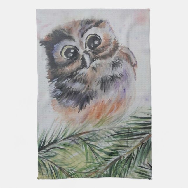 Cute Baby Uggla Kitchen Towel Kökshandduk (Vertikal)