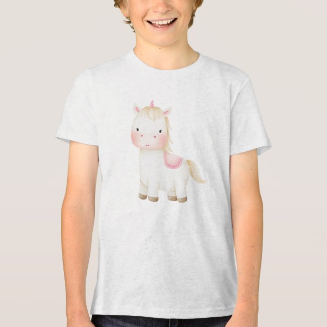 Cute Baby Unicorn Illustration T Shirt (Framsida)