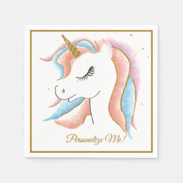 Cute Baby Unicorn Magic Pastel Personlig Pappersservett