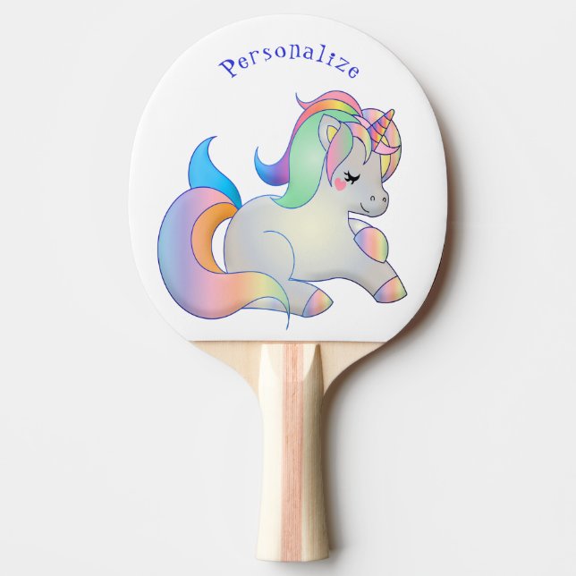 Cute Baby Unicorn Pastel Fantasy Personlig Pingisracket (Framsidan)