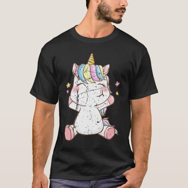 Cute Baby Unicorn Unicorns Magic Creature Fläkt T Shirt (Framsida)