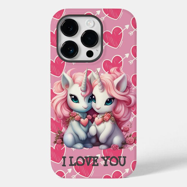 Cute Baby Unicorns Cpuple for Valentine Day Gift (Baksida)