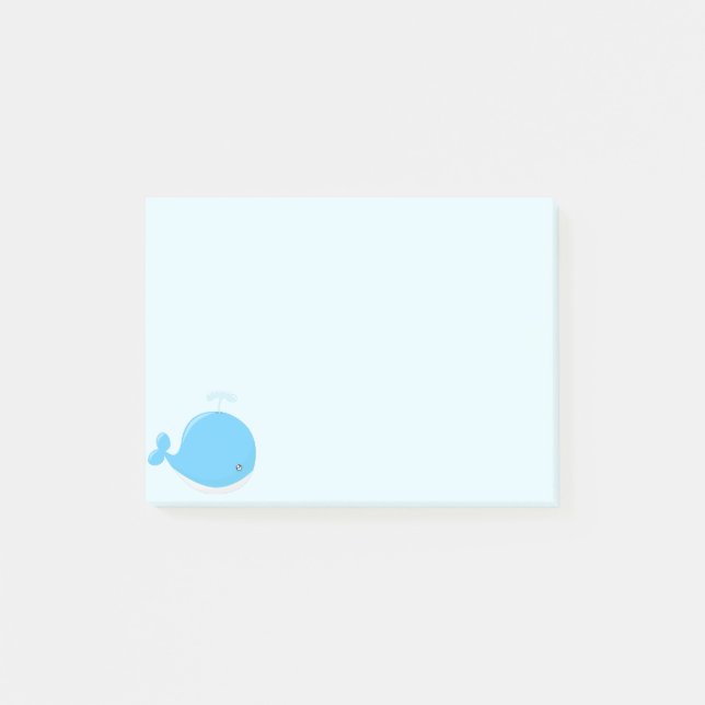 Cute baby valale kawaii tecknader post-it block (Framsida)
