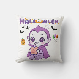 Cute Baby Vampire Halloween Kawaii Design Kudde