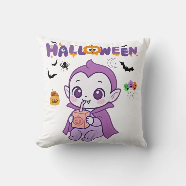 Cute Baby Vampire Halloween Kawaii Design Kudde (Framsida)