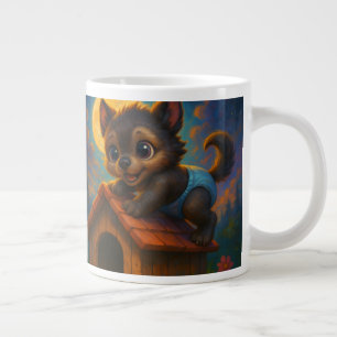 Cute Baby varulv på Hund House Fantasy Art Jumbo Mugg