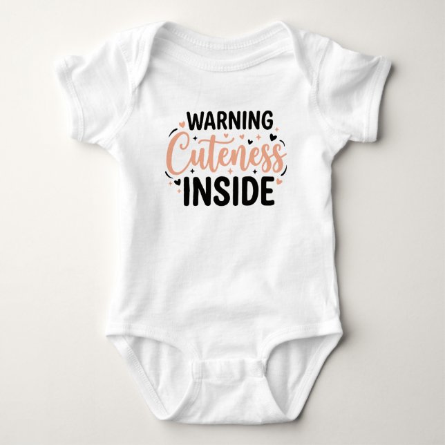 Cute Baby Warning Humor T Shirt (Framsida)