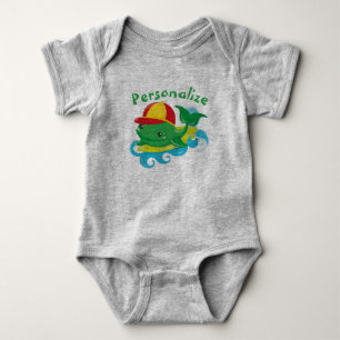 Cute Baby Whale på Surfboard Personalize T Shirt