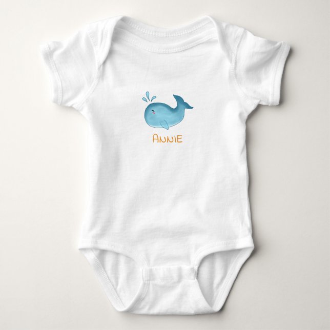 Cute Baby Whale T Shirt (Framsida)