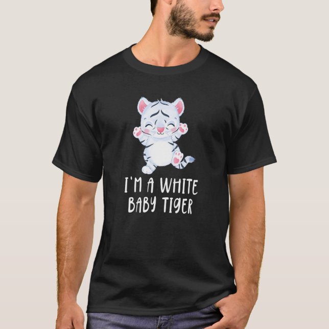 Cute Baby White Tiger T Shirt (Framsida)