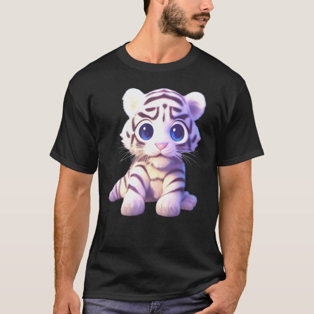 Cute Baby White Tiger Unge Art Item för Children K T Shirt (Framsida)