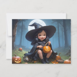 Cute Baby Witch Vykort
