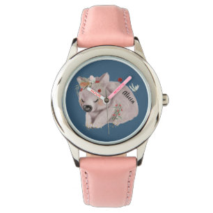 Cute Baby Wombat Guld Speckle Anpassningsbar Armbandsur
