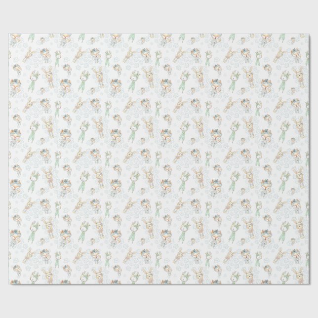 Cute Baby Woodland Animals Presentpapper (Seam)