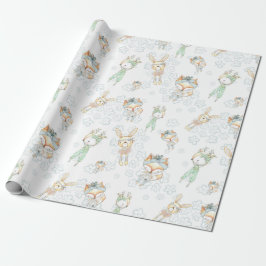 Cute Baby Woodland Forest Animals Fox Bunny Presentpapper