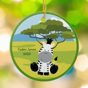 Cute Baby Zebra-Anpassningsbarna: Jul för småbarn Julgransprydnad Keramik