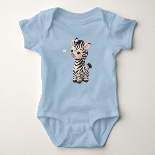 Cute Baby Zebra Bodysuit – Kawaii Safari Animal Ba T Shirt (Framsida)