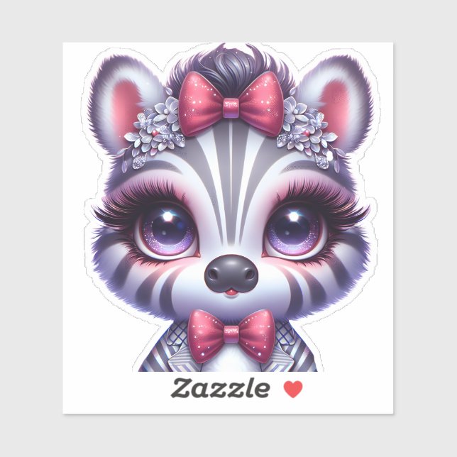 Cute Baby Zebra Klistermärken (Ark)