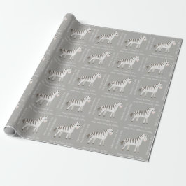 Cute Baby Zebra Safari Temaparty eller Shower Presentpapper