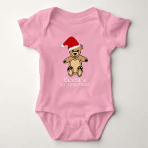 Cute Baby's First jul Nalle Santa Hat B T Shirt