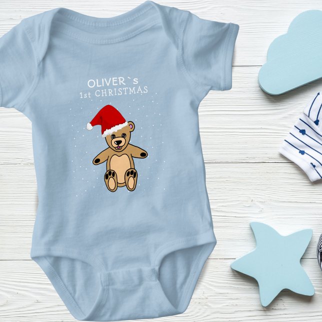 Cute Baby's First jul Nalle Santa Hat T Shirt (Skapare uppladdad)
