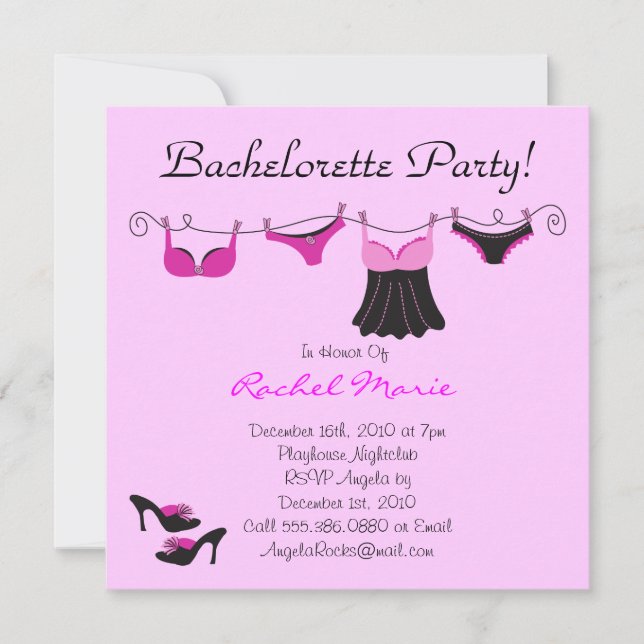 Cute Bachelorette Party Inbjudningar (Framsida)