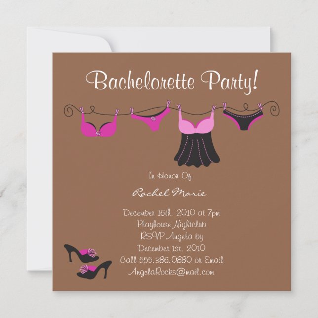 Cute Bachelorette Party Inbjudningar (Framsida)
