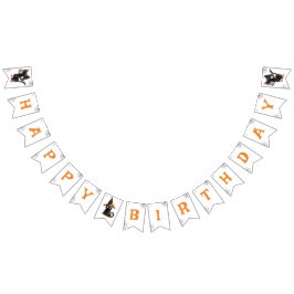 Cute Back cat Halloween-födelsedagsfest Vimplar