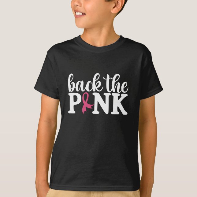 Cute back the Rosa Breast Cancer Awareness Månad T Shirt (Framsida)
