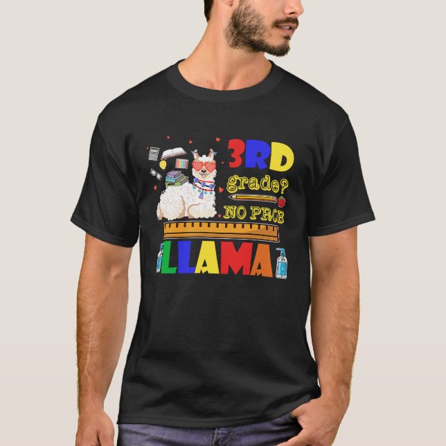 Cute Back To School 3rd Grade No Prob Llama Teache T Shirt (Framsida)