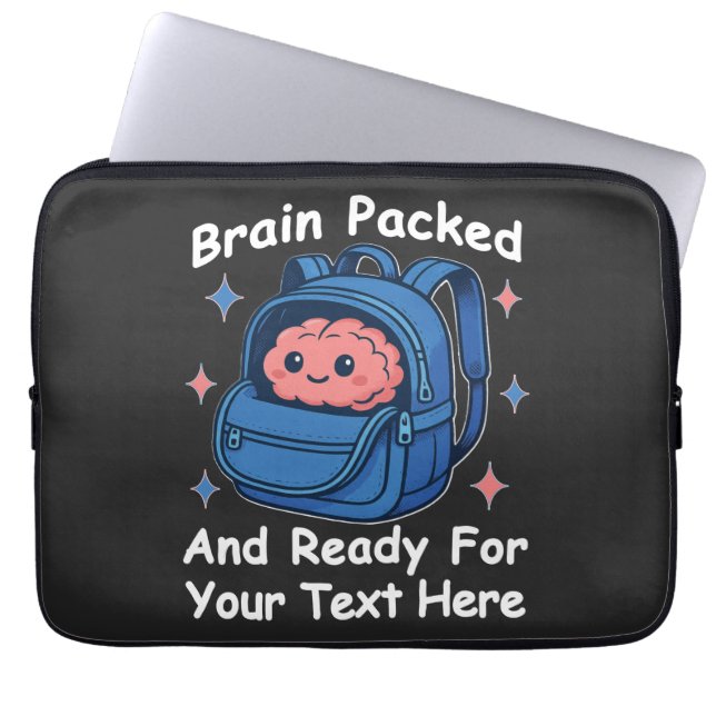 Cute Back-to-School-Anpassadet "Brain Redo" Laptop Fodral (Framsidan)