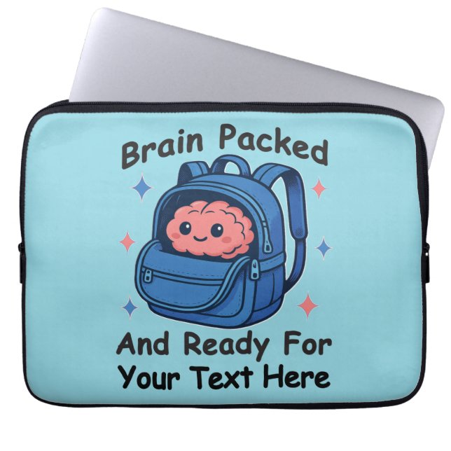 Cute Back-to-School-Anpassadet "Brain Redo" Laptop Fodral (Framsidan)