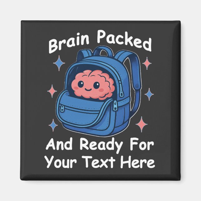 Cute Back-to-School-Anpassadet "Brain Redo" Magnet (Framsidan)