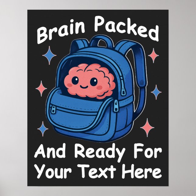 Cute Back-to-School-Anpassadet "Brain Redo" Poster (Framsidan)