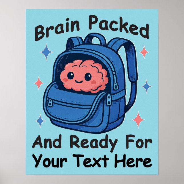 Cute Back-to-School-Anpassadet "Brain Redo" Poster (Framsidan)