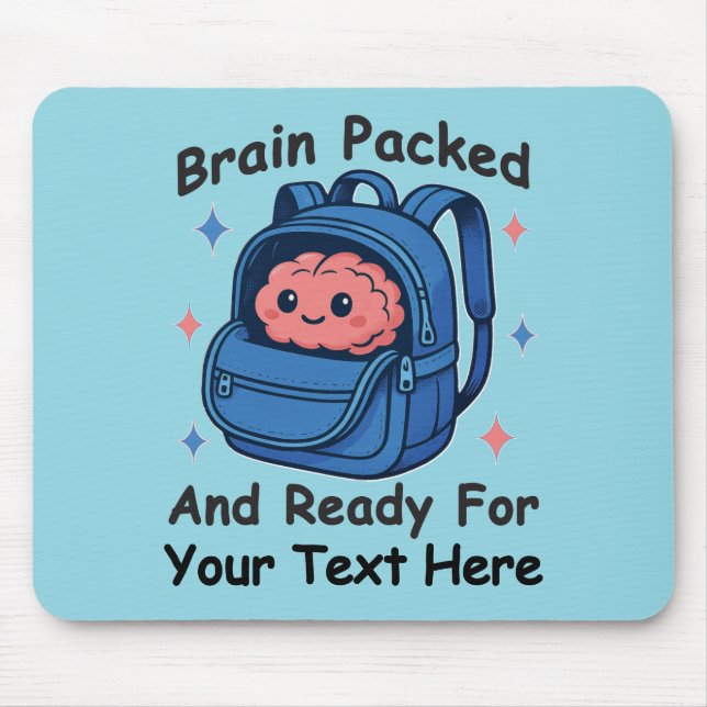 Cute Back-to-School Customizable “Brain Ready" Musmatta (Framsidan)