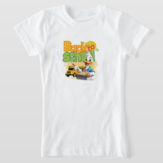 Cute Back to School Duck T-Shirt – Fun Cartoon  (Laydown)