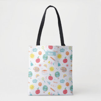 Cute back to school med namn tygkasse
