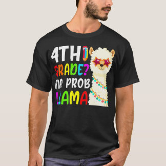 Cute Back to school No ProbLlama Studenter Fjärde T Shirt