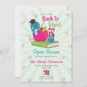Cute Back to school Open House Back to school Inbjudningar