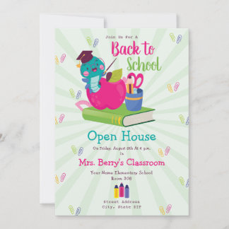 Cute Back to school Open House Back to school Inbjudningar
