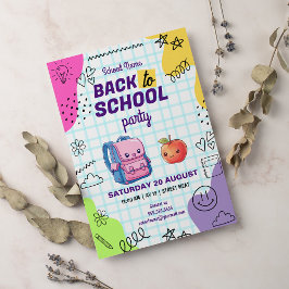 Cute Back to school Party Inbjudningar