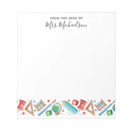 Cute Back to school Pencil Globe Teacher Anteckningsblock