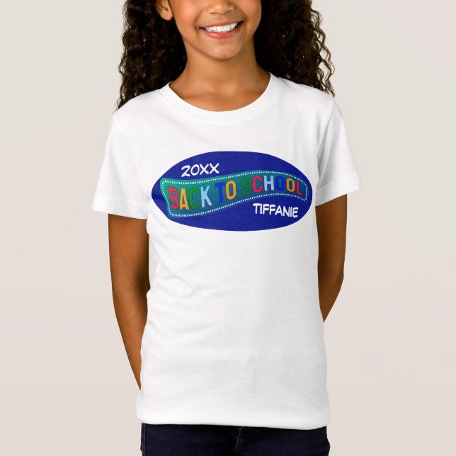  Cute Back to School Personalized T Shirt (Framsida)