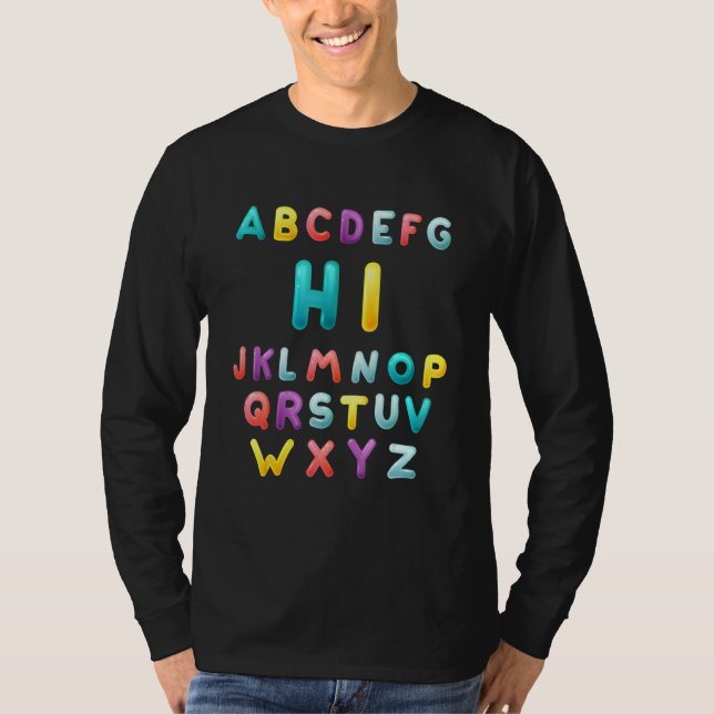 Cute Back To School Pre K Kindergarten Hi Alphabet T Shirt (Framsida)