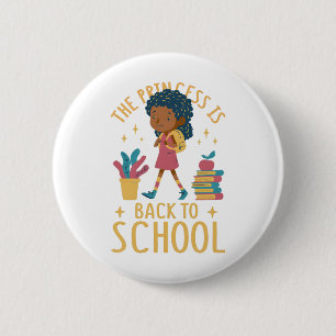 Cute Back to school Princess Girl Girl Illustratio Knapp
