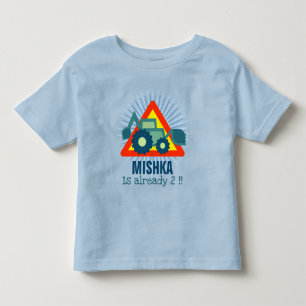 Cute Backhoe Construction Engine med eget namn T Shirt