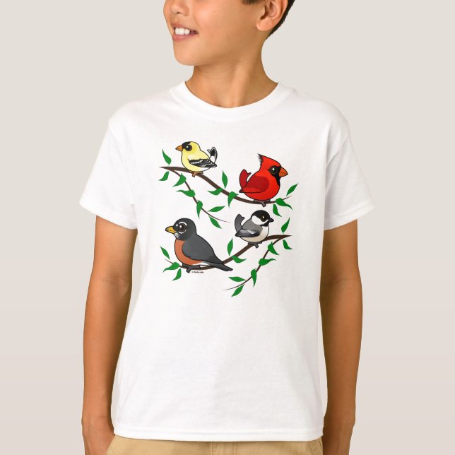 Cute Backyard Birds T Shirt (Framsida)