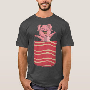 Cute Bacon Älskare Funny Gris Gris Pocket Bacon 63 T Shirt